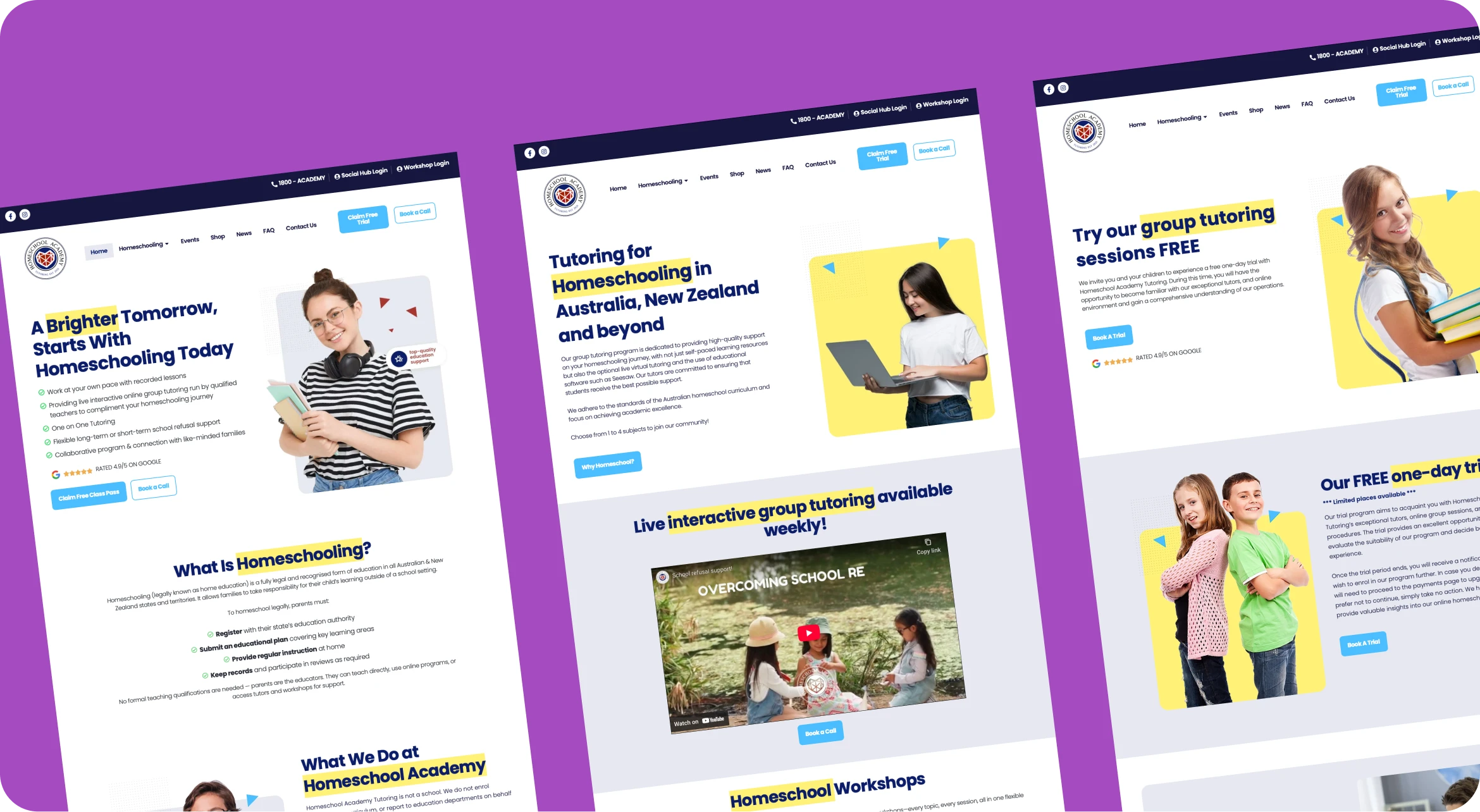 Homeschool Academy homepage